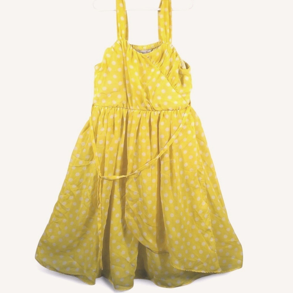 Sweet Heart Rose Girls 12 High Low Polka Dot Polyester Yellow Balletcore‎ Retro